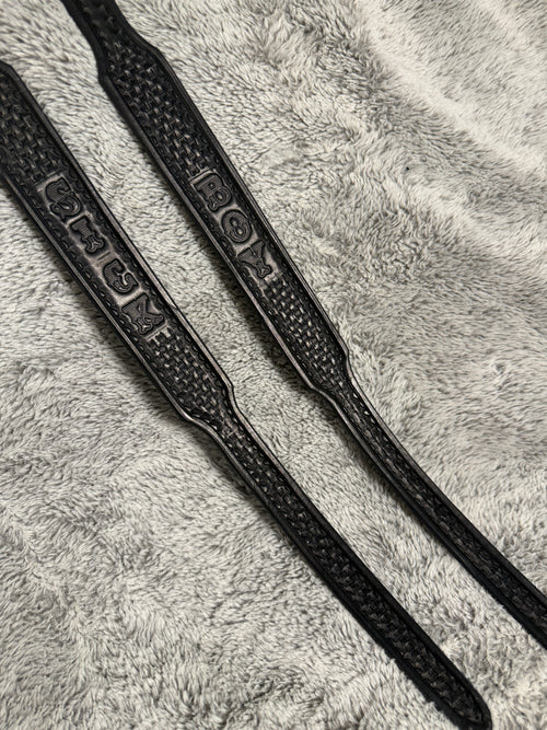 Hand tooled fully customizable leather straps